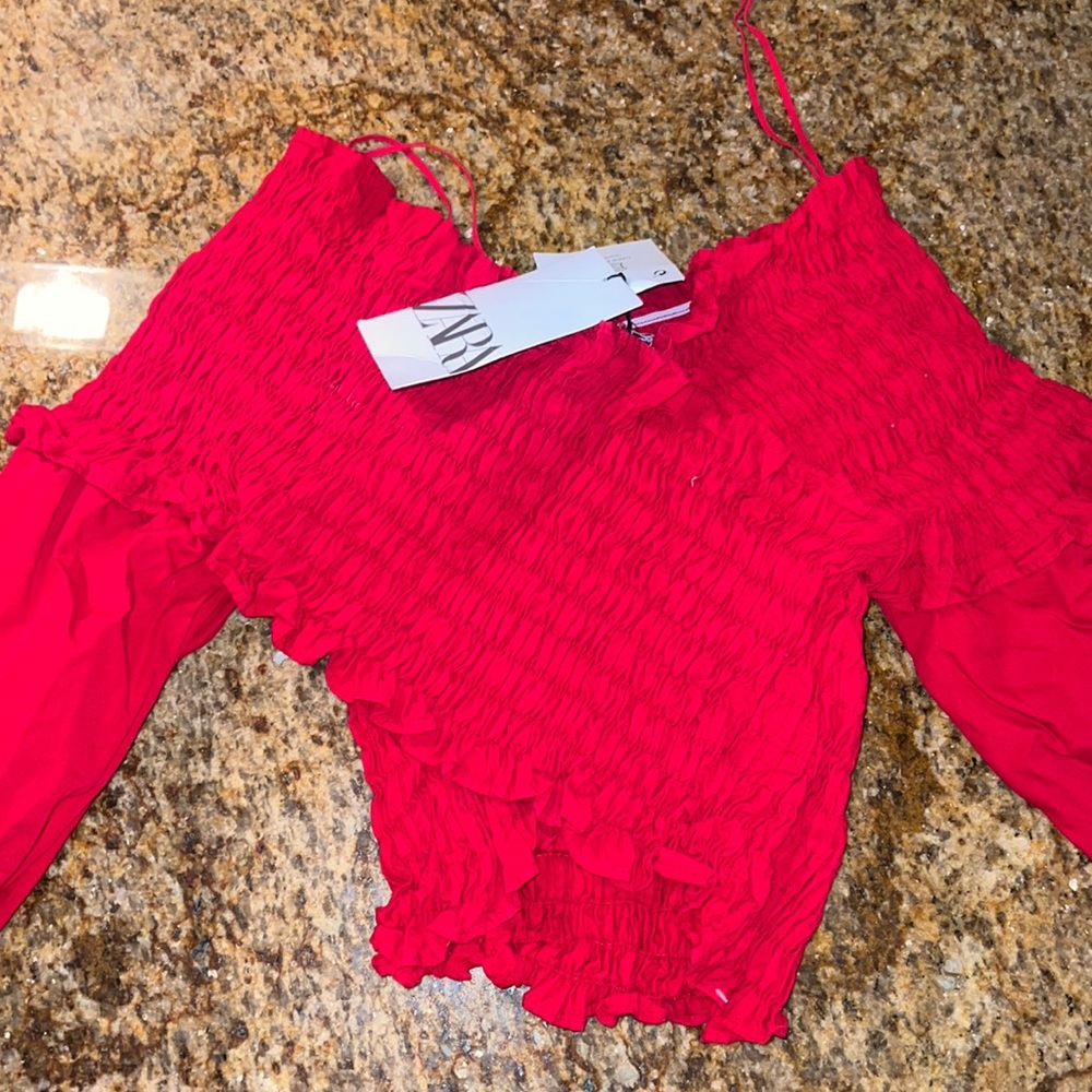 Zara Red Crop Top
